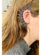 NVR Women Ethnic Silver Plated Brass Leaf Style Ear Cuff | Grab2Buy
