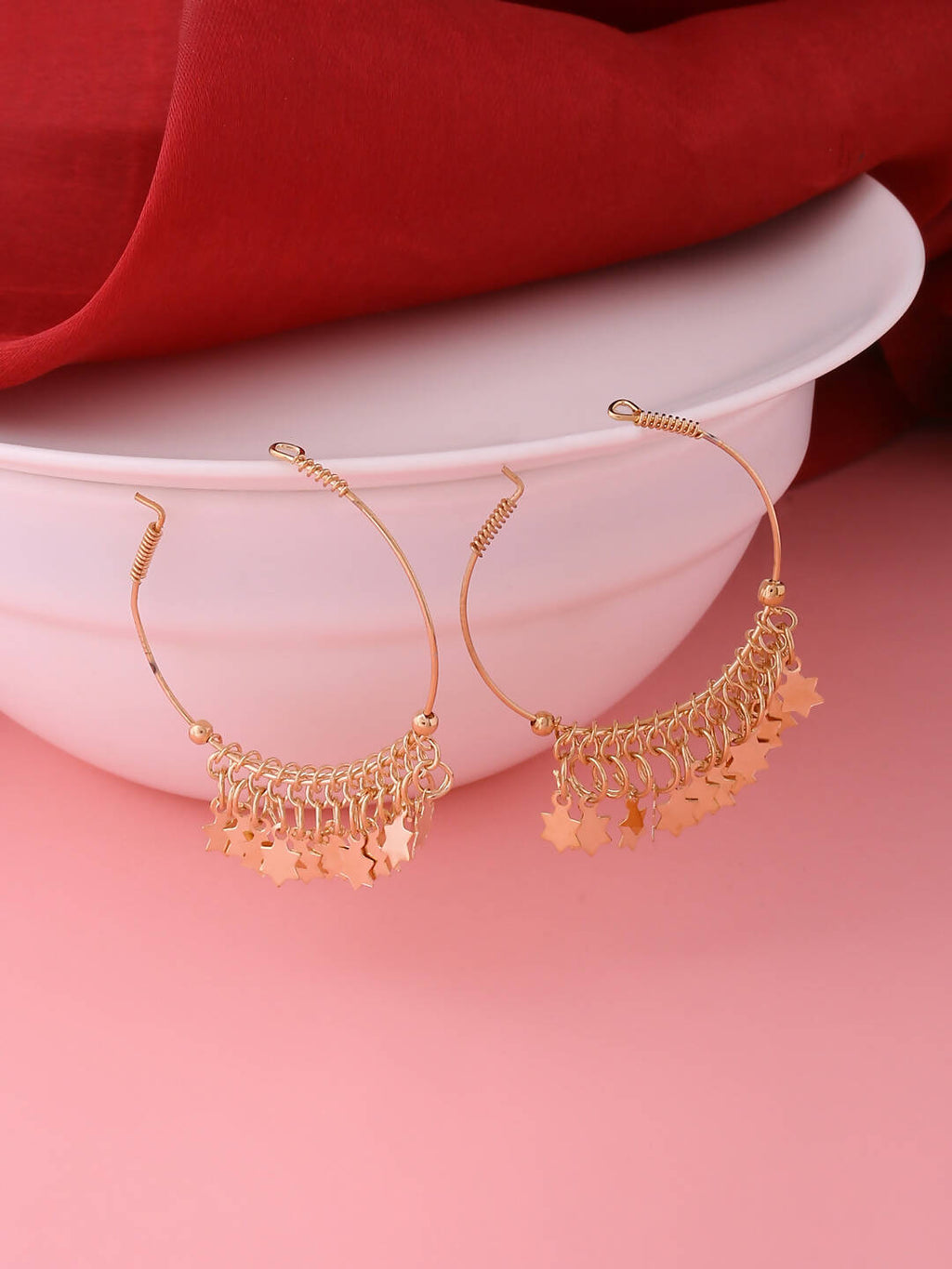 NVR Women Gold-Polished Hoop Earrings | Grab2Buy