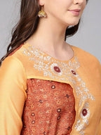 Yufta Orange And Brown A-line dress | Grab2Buy