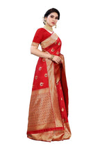 Vamika Banarasi Jacquard Weaving Red Saree (Siri Red) | Grab2Buy
