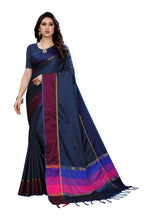 Vamika Navy Cotton Silk Weaving Saree (Binita Navy) | Grab2Buy