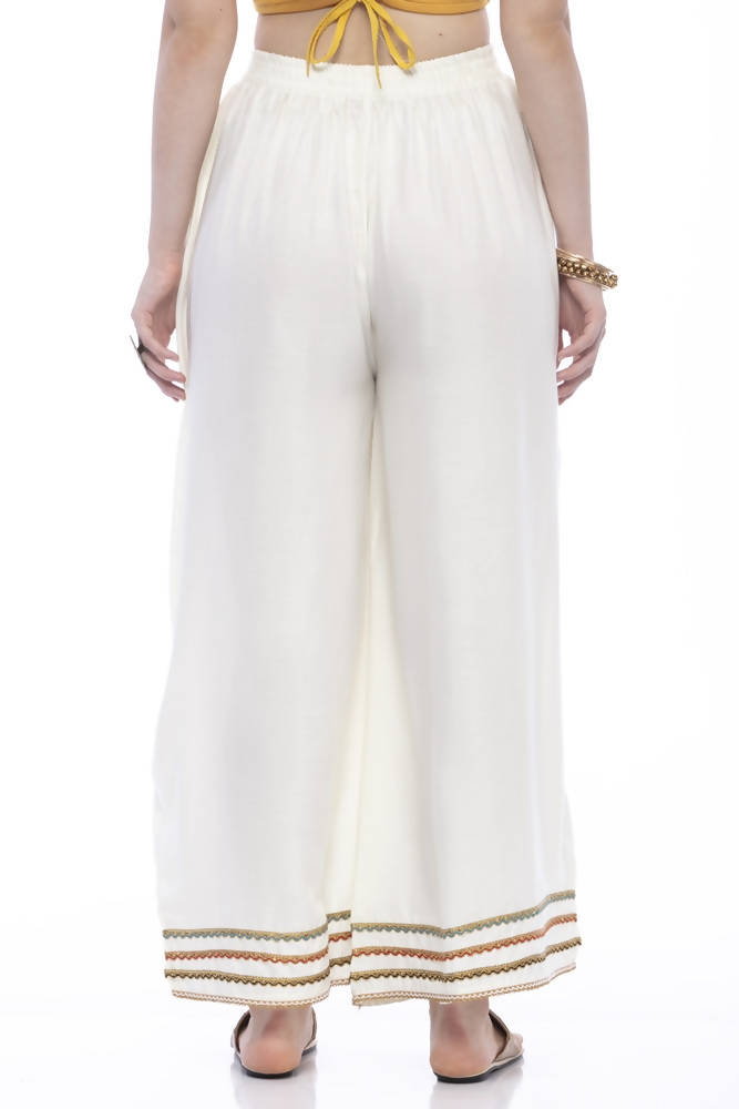 Mominos Fashion Reyon Cotton Cream Palazzo | Grab2Buy