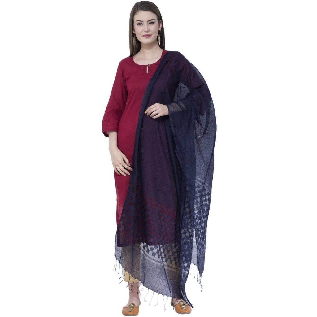 A R Silk Navy Blue Color Buta Cutting Dupattas and Chunnis | Grab2Buy