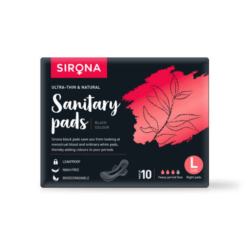 Sirona Biodegradable Black Sanitary Pads | Grab2Buy
