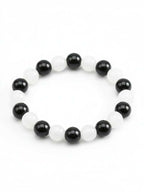 NVR Black & White Beaded Bracelet for Men & Women