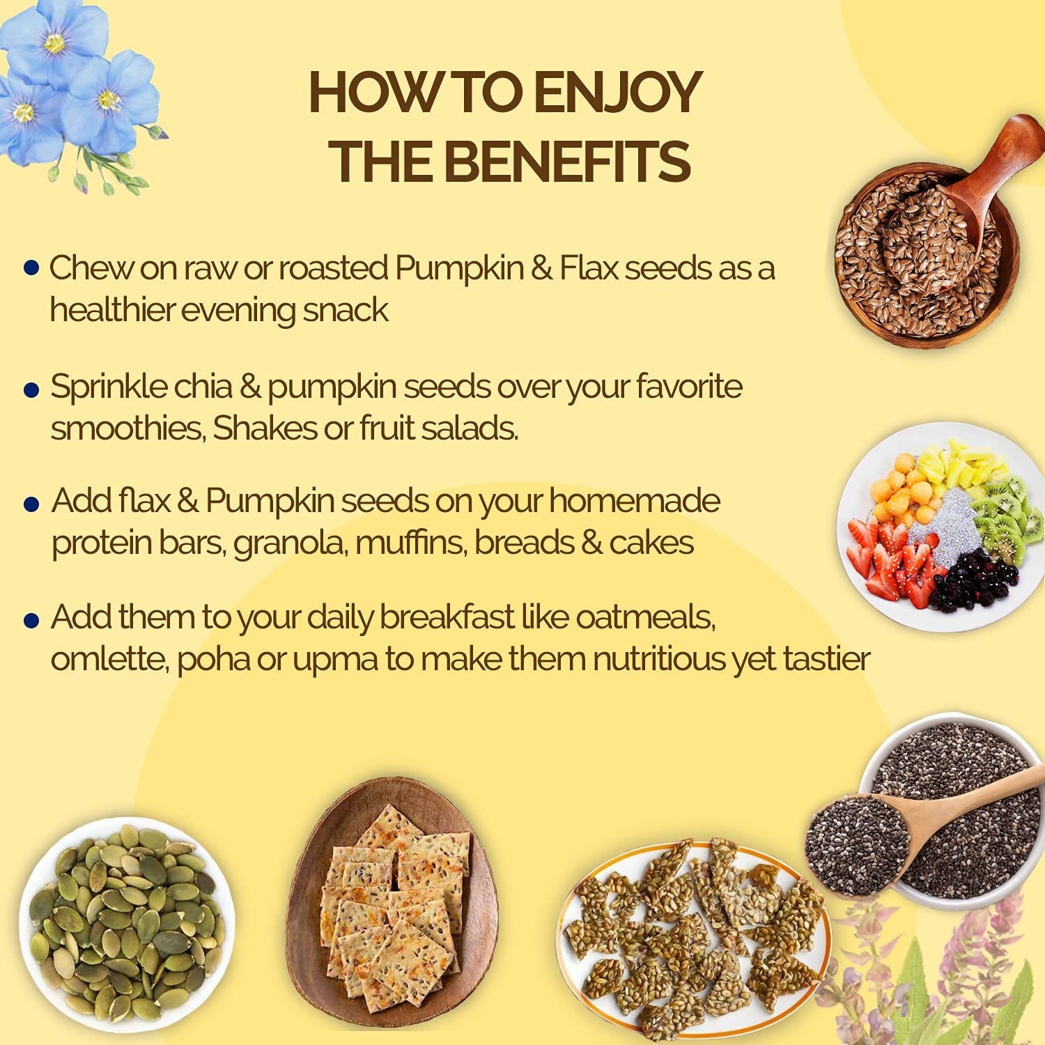 Neuherbs Organic Flax, Chia, and Pumpkin Seeds Combo | Grab2Buy