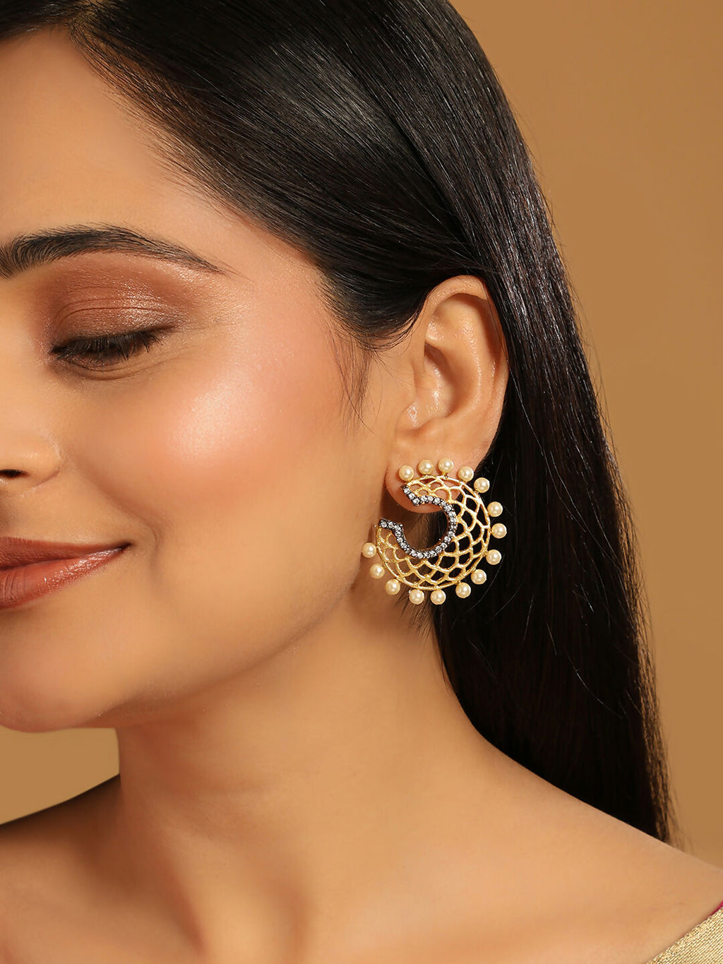 Nuyug 22K Gold Plated Celestial Filigree Earrings | Grab2Buy