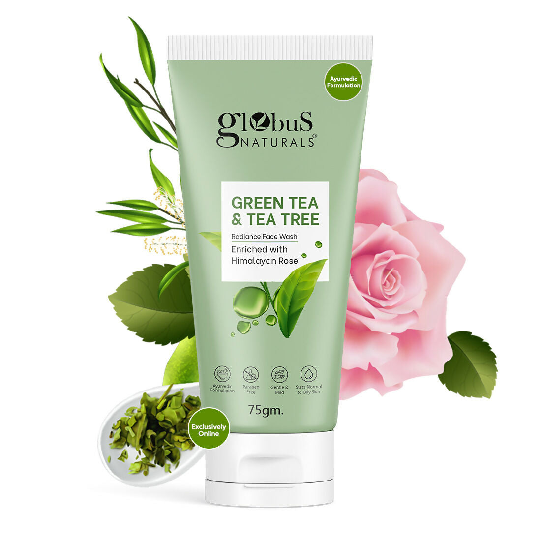 Globus Naturals Green Tea & Tea Tree Face Wash | Grab2Buy