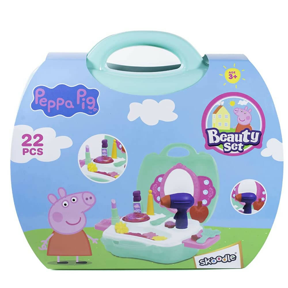 Skoodle Multicolor 22 Pieces Peppa Pig Beauty Set Toy with Beauty Suitcase for Kids Girls Age 3+ | Grab2Buy