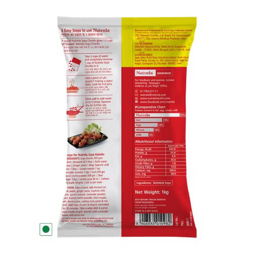Nutrela Soya Chunks - 100 % vegetarian | Grab2Buy