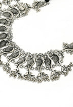 Mominos Fashion Johar Kamal Oxidised Silver-Plated Brass Finish Peacock Choker For Women (Silver) | Grab2Buy