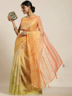 Multicolor Organza Printed Saree With Blouse Piece - Nivaa | Grab2Buy