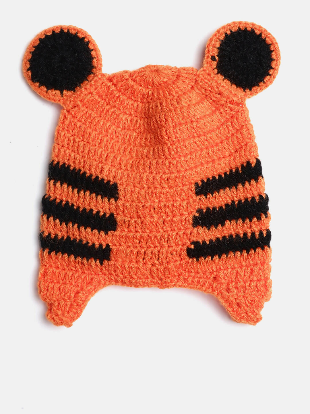 Chutput Kids Woollen Hand Knitted Tiger Face Detailed Cap - Orange | Grab2Buy