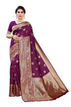 Vamika Banarasi Jacquard Weaving Purple Saree (Siri Purple) | Grab2Buy