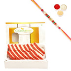 Ghasitaram Irish kaju Katli With Pearl Beads Rakhi | Grab2Buy