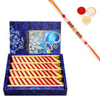 Ghasitaram Irish kaju Katli With Pearl Beads Rakhi | Grab2Buy