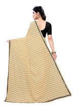 Vamika Cream Malai Silk Printed Saree (Zigzag Chiku) | Grab2Buy