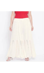 Mominos Fashion Off White Mirror Flower Work Palazzo | Grab2Buy