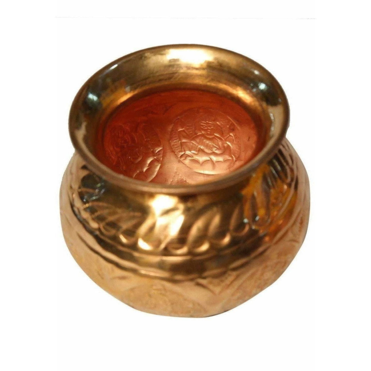 Pooja-8 Faces Globular Lakshmi Kalash (Medium size) / Ashtalakshmi Kalasam (Medium Size) | Grab2Buy