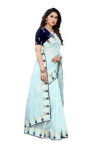 Vamika Sky Blue Dola Silk Embroidery Saree (GITIKA SKY BLUE) | Grab2Buy