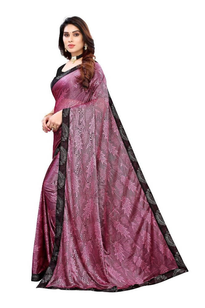 Vamika Pink Malai Silk Embroidery Saree | Grab2Buy