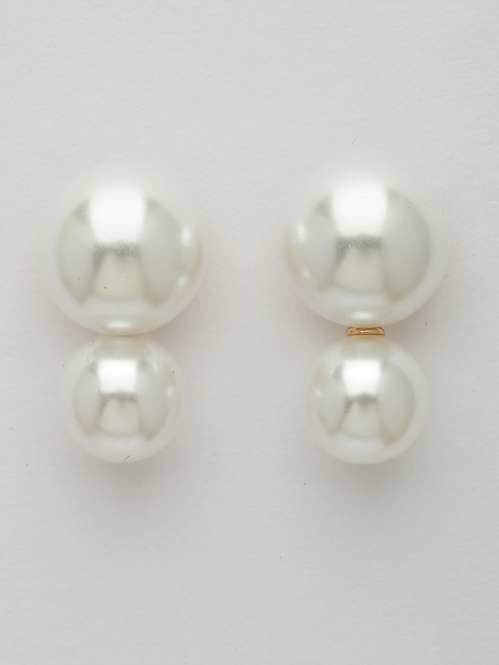 NVR Women's White Pearl Gold-Polished Circular Drop Earring | Grab2Buy