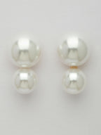 NVR Women's White Pearl Gold-Polished Circular Drop Earring | Grab2Buy
