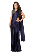 Vamika Navy Satin Designer Saree (PAVITRA NAVY) | Grab2Buy