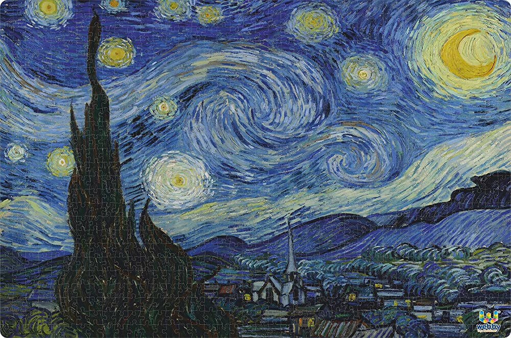 Webby Wooden Starry Night Painting Jigsaw Puzzle-1000 Pcs | Grab2Buy