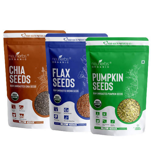 Neuherbs Organic Flax, Chia, and Pumpkin Seeds Combo | Grab2Buy