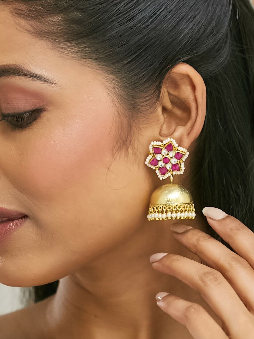 Nuyug 22k Gold-Plated Jhumkas | Grab2Buy