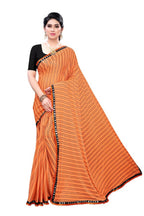 Vamika Orange Malai Silk Printed Saree (Zigzag Orange) | Grab2Buy