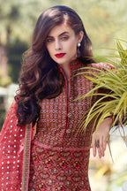 Partywear Designer Red Heavy Soft Killer Silk Salwar Suit - Anbazaar | Grab2Buy