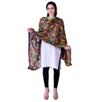 SWI Stylish Women's Embroidered Phulkari Chiffon Navy Blue Dupatta | Grab2Buy