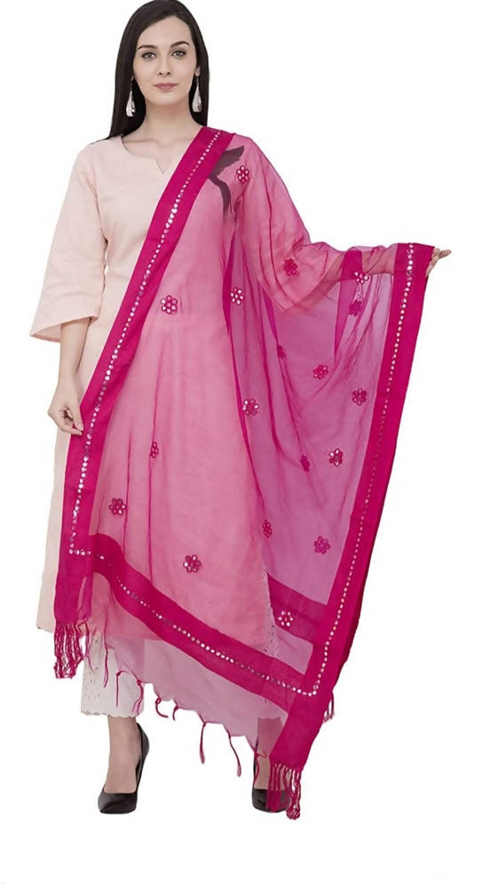 Mominos Fashion Pink Orgenza Gota Flower Dupatta | Grab2Buy