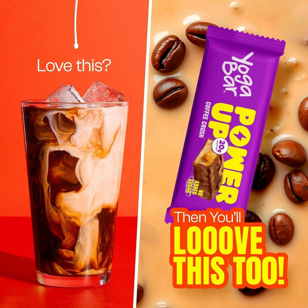 Yoga Bar Power Up 20g Protein Bar, Coffee Crush