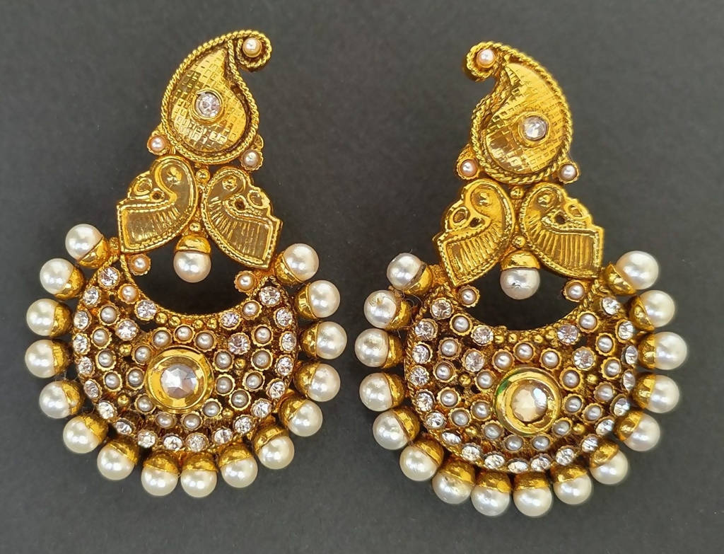 White Kemp Mango Designer Earrings | Grab2Buy