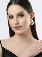NVR Women Gold-Polished Alloy Triangular Drop Earrings | Grab2Buy