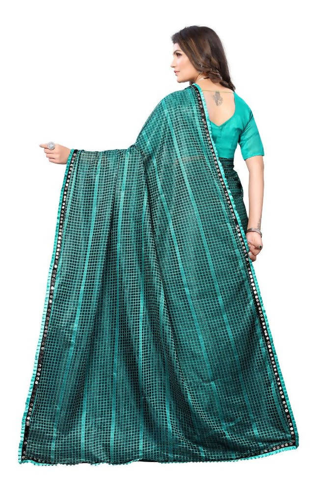 Vamika Rama Green Lycra Knitted Saree | Grab2Buy
