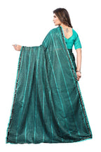 Vamika Rama Green Lycra Knitted Saree | Grab2Buy