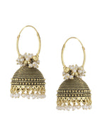 NVR Women Gold Toned Contemporary Jhumkas Earrings | Grab2Buy