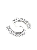 NVR Women Silver Plated Oxidised Leaf Shaped Ear Cuff | Grab2Buy