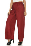 Mominos Fashion Moeza Reyon Cotton Maroon Color Chikan Work Palazzo | Grab2Buy