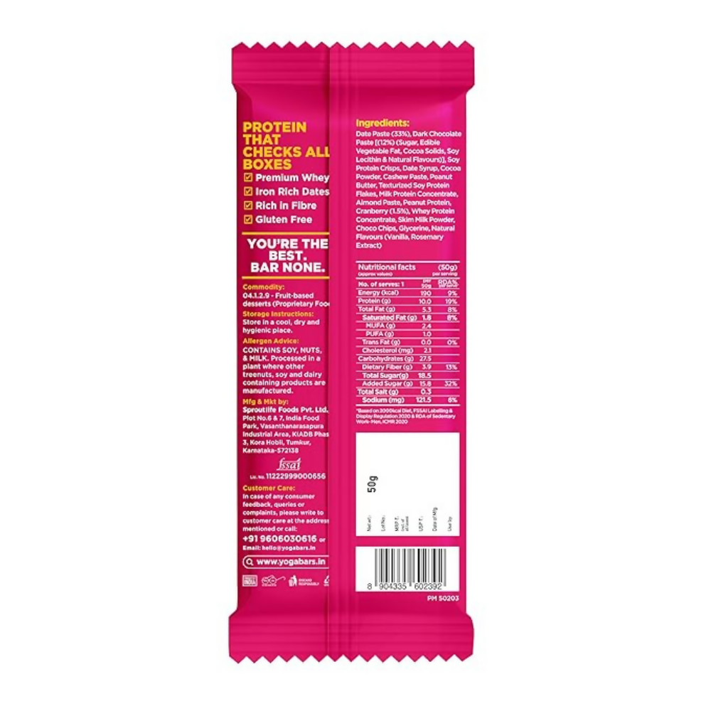 Yoga Bar Protein Bar - Dark Chocolate Cranberry