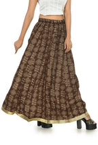 Mominos Fashion Moeza Cotton Coffee Color Printed Lehenga (Lancha) | Grab2Buy