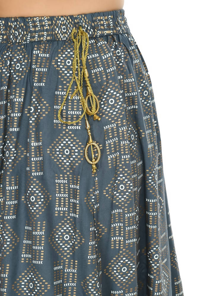 Mominos Fashion Moeza Cotton Grey Printed Lehenga (Lancha) | Grab2Buy