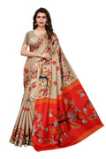 Vamika Chiku Kalamkari With Jhalar Khadi Silk Saree | Grab2Buy