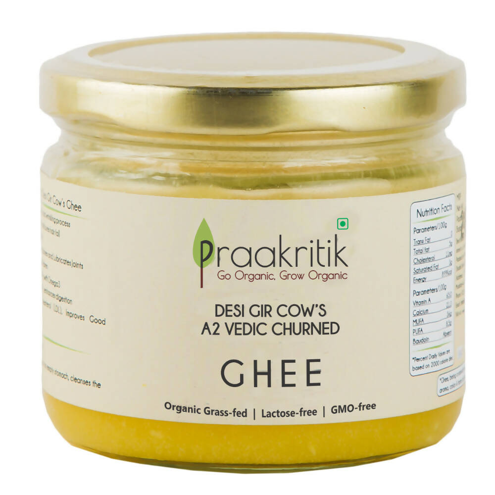 Praakritik Natural Desi Gir Cow A2 Ghee | Organic Grassfed - Vegetarian GMO Free Lactose Free - Cow Ghee | Grab2Buy