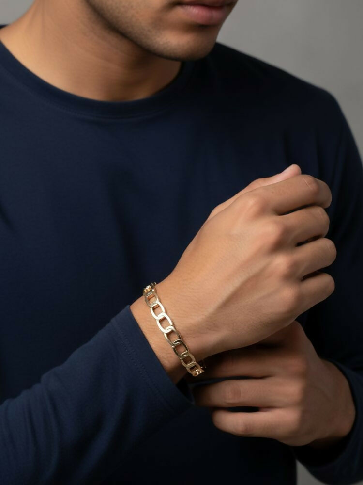 NVR Men's Rose Gold Plated Cuff Bracelet | Grab2Buy