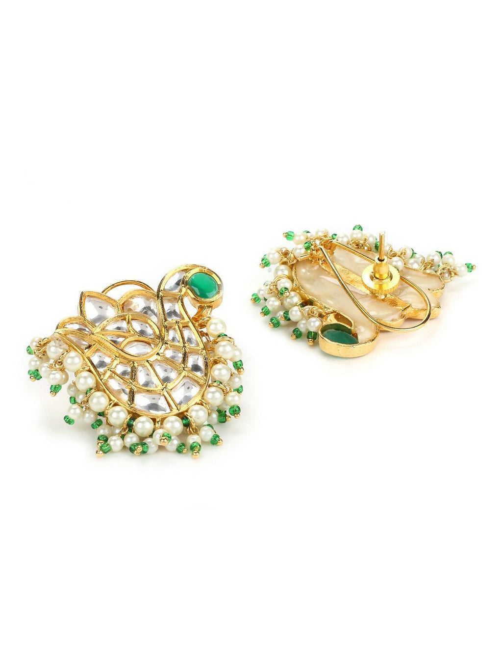Oversized Kundan Studs with Meenakari- Ruby Raang | Grab2Buy